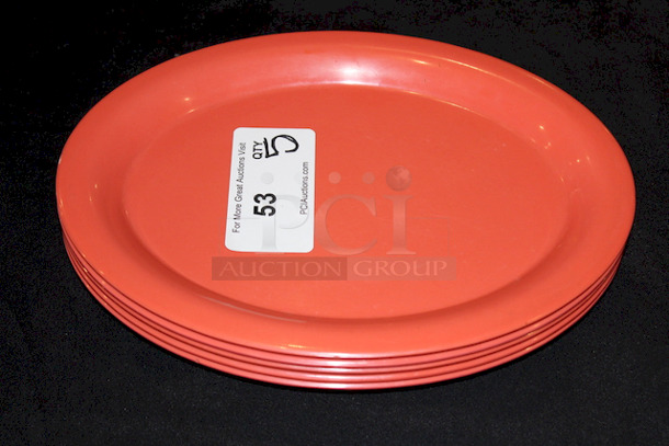 AWESOME! G.E.T OP-135-RO Diamond Mardi Gras 13 1/2" x 10 1/4" Rio Orange Oval Melamine Platter.

5x Your Bid
 - Image 4 of 5