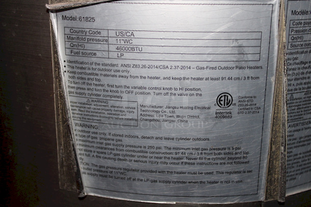 AmazonBasics 61825 46,000 BTU Outdoor Propane Patio Heater with Wheels, Commercial & Residential - Stainless Steel, 94" - Image 3 of 3