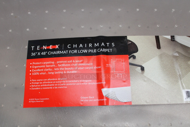 Tenex 3-ft x 4-ft Clear Rectangular Indoor Chair Mat For Low Pile Carpet.  - Image 3 of 7