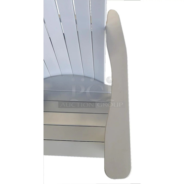 LOUNGE!! Mainstays Wood Outdoor Adirondack Chair, White Color - Image 3 of 9