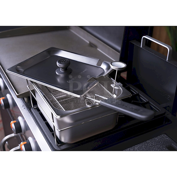 DON'T LET THIS PASS YOU BY!! Blackstone Model 1845 Range Top Combo - 28" Griddle with Bonus Fryer. (3) Burner Griddle With (2) Burner Range. 65,000 BTUs, On Casters. 68.25 in. x 27.5 in. x 41.25 in. - Image 5 of 8