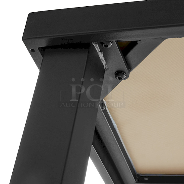 BEAUTIFUL!! Mainstays Heritage Park Outdoor Faux Wood Square Steel Dining Table.  - Image 6 of 7