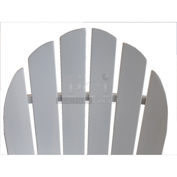 LOUNGE!! Mainstays Wood Outdoor Adirondack Chair, White Color - Image 8 of 9