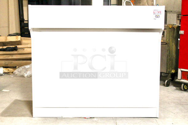 AWESOME! 48” Wooden Point of Service Station. White. 48x22-1/8x22 - Image 1 of 6