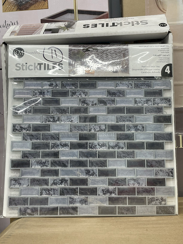 Bed / Bath Storage & Organization  – (2) Hives & Honey – Katie – Jewelry Stands; (4) Mainstays 24-Pocket Over The Door Shoe Organizers; (1) White Over The Door Rack; (1) Allen + Roth 3 Shelf Recessed Mount Brushed Nickel Finish Medicine Cabinet Fits 14”x24” Rough Opening; (7) Hives And Honey Wall Monet Jewelry Organizers; (11) 4 10-1/2” x 10-1/2” Sheets of Peel & Stick Tiles.  - Image 5 of 12