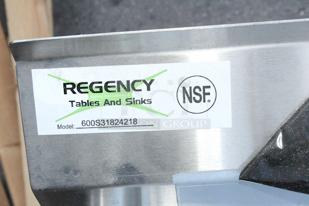 BRAND NEW SCRATCH AND DENT! Regency 94" 16-Gauge Stainless Steel Three Compartment Commercial Sink with 2 Drainboards - 18" x 24" x 14" Bowls. Units are dented. NOTHING MAJOR!! 2x Your Bid.  - Image 6 of 7