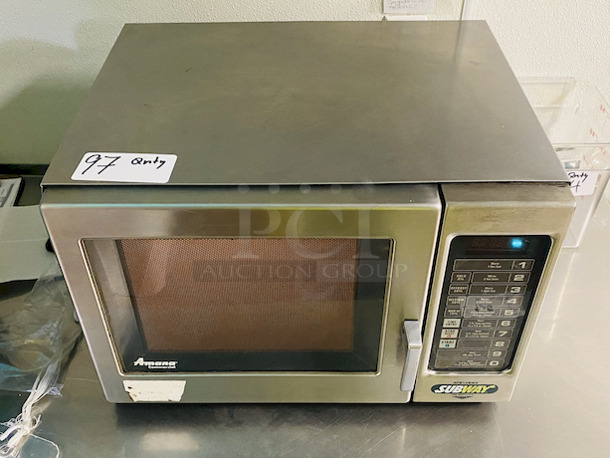 BEAUTIFUL! Amana Model RFS10SW2 Stainless Steel Commercial Countertop Microwave Oven With View Through Door! 

CONDITION: 10/10

 - Image 7 of 7