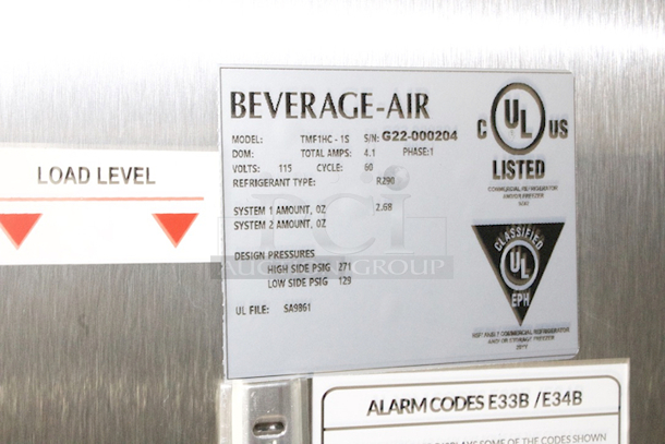 Brand NEW SCRATCH & DENT Beverage Air TMF1HC-1S 26" One Section Reach In Freezer, (1) Solid Door, 115v S/N: G22-000204. TESTED. WORKS. Fan sounds like it's rubbing on something.  - Image 8 of 8