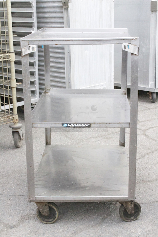 Lakeside 359 Three Shelf Drawerless Stainless Steel Equipment Stand On Commercial Casters, 300LB Capacity.  - Image 5 of 6