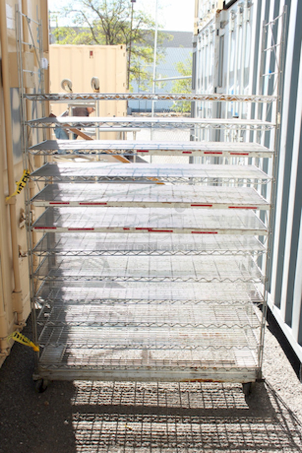 LIKE NEW! Metro 1848C Regular Erecta® Shelf, wire, 48"W x 18"D x 77”, Chrome Plated Finish, 12 Shelves On Commercial Casters. - Image 1 of 3