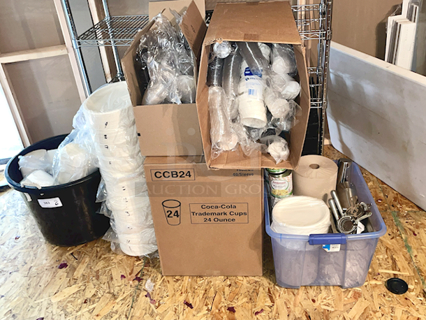 ALL FOR ONE!! Massive Lot of Various Bar-Wares, Small-Wares, To Go Containers & More