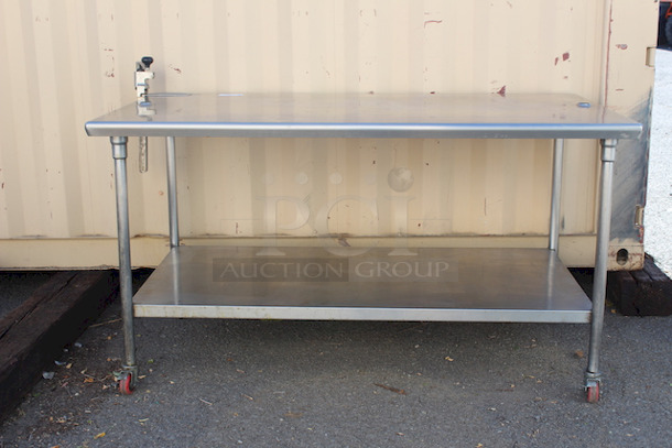 Stainless Steel Table With Undershelf and Can Opener (Welds On Undershelf Are Damaged) 72x39x39 - Image 2 of 10