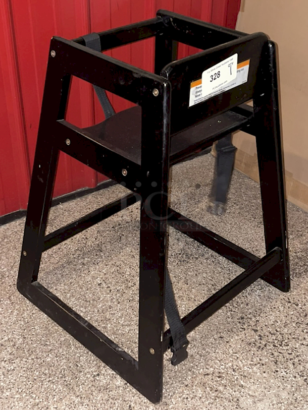 Wooden Highchair With Safety Straps, Black. - Image 7 of 9