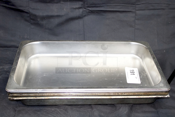 NICE! (3) Stainless Steel Hotel Pans (1) Perforated Hotel Pan. 4 X Your Bid - Image 1 of 4