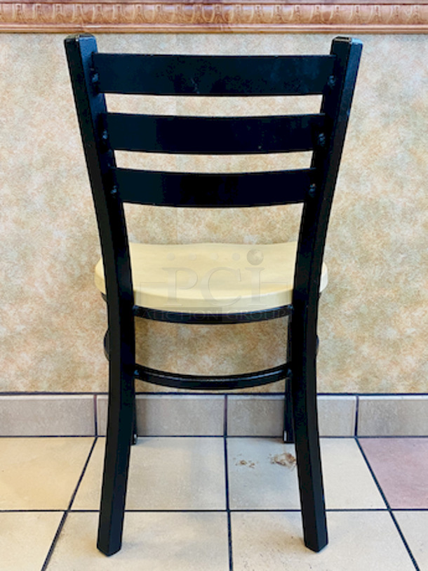 AMAZING! Group of 3 Plymold Quest Ladderback Steel Chairs.
18x18x31-1/2.

3x Your Bid. - Image 4 of 5