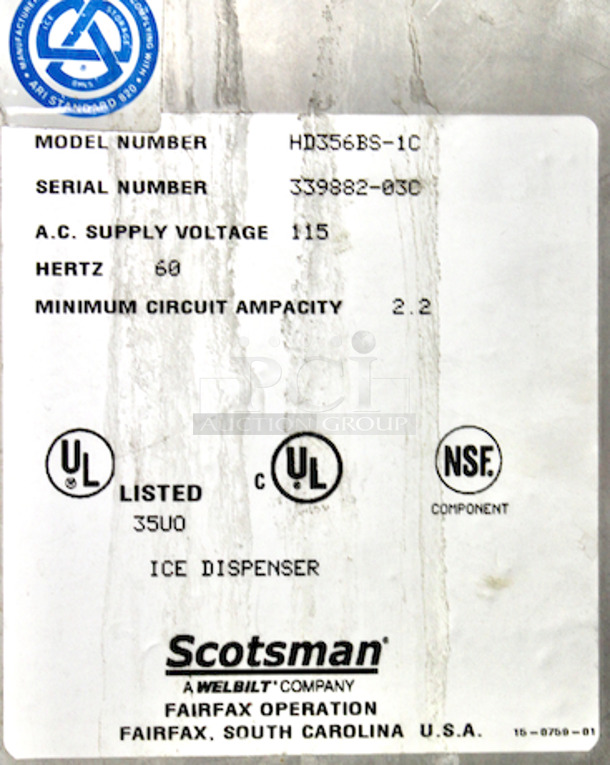 FANTASTIC! Scotsman HD356BS-1C Ice Dispenser, 115V/60Hz/22A. Tested, In Working Order. 30-1/4x29x50 - Image 2 of 7