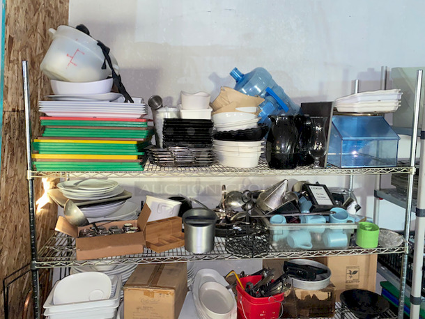 NICE MIX OF EVERYTHING! Cutting Boards, Dinnerware, Smallware and More!! Rack Not Included.  - Image 2 of 9