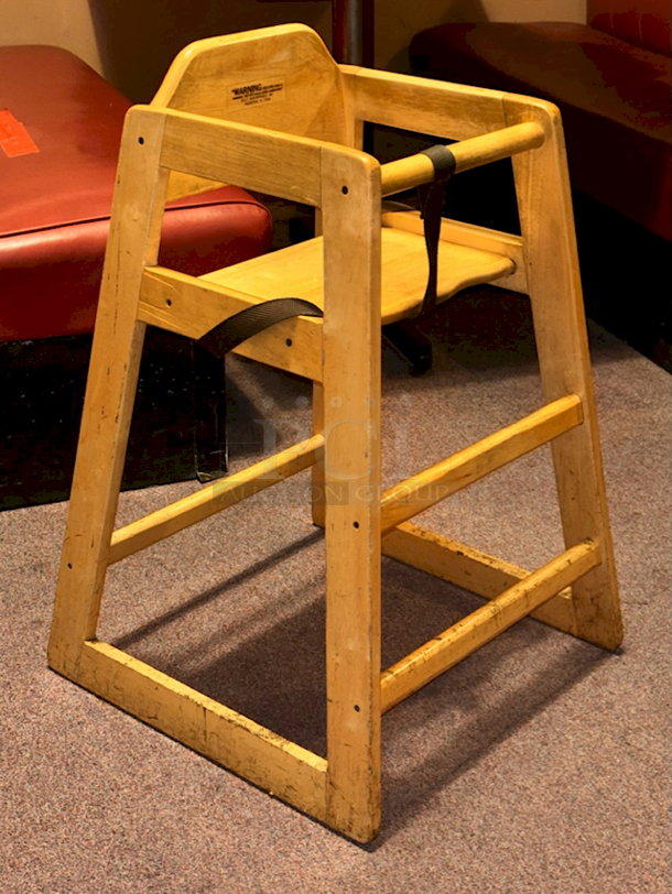 SOLID! GET HC-100-MOD-N-KD-1 Stackable Hardwood High Chair with Natural Finish - Image 2 of 6