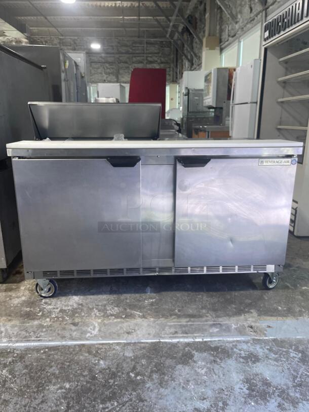 Beverage-Air SPE60-08 Elite Series 60" 2 Door Refrigerated Sandwich Prep Table

 - Image 4 of 4