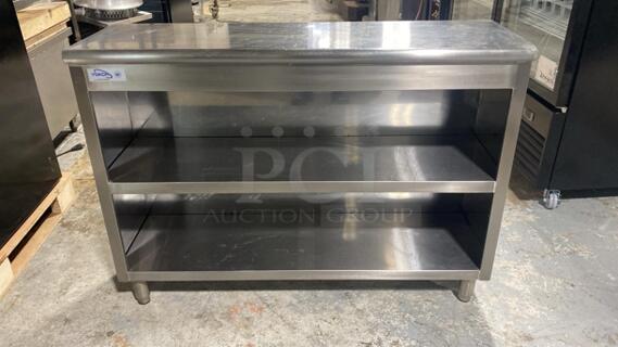Yukon 36" Enclosed Base Table with Open Front and Mid shelf