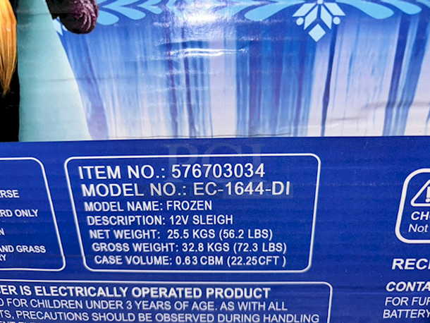 NEW!! Disney Frozen Sleigh 12-Volt Battery Powered Ride-On for your little Elsa and Anna - Hours of Fun! - Image 3 of 3
