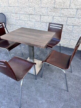  A Set Of Wooden Table and 4 Chairs
24x30x30 