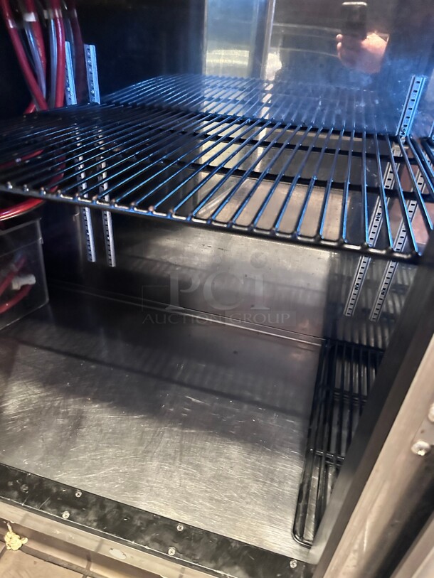 Late Model Perlick BBS84-RMT 84 inch Back Bar Refrigerator - 3 Swinging Doors, Two Galss and One Stainless, 120v Tested and Working - Image 6 of 9