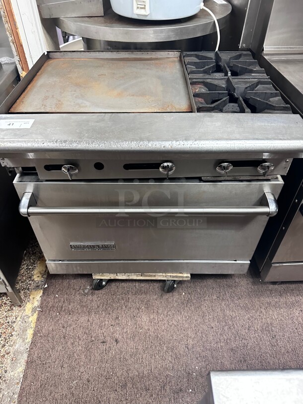 Certified Working American Range ARGF-24G-2B 36 inch 2 Burner Gas Range w/ 24 inch Griddle & Standard Oven, Natural Gas NSF - Image 6 of 6