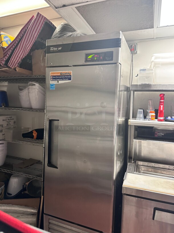 Late Model Turbo Air TSR-23SD 27 inch One Section Reach In Refrigerator, (1) Right Hinge Solid Door, 115v Working - Image 2 of 6