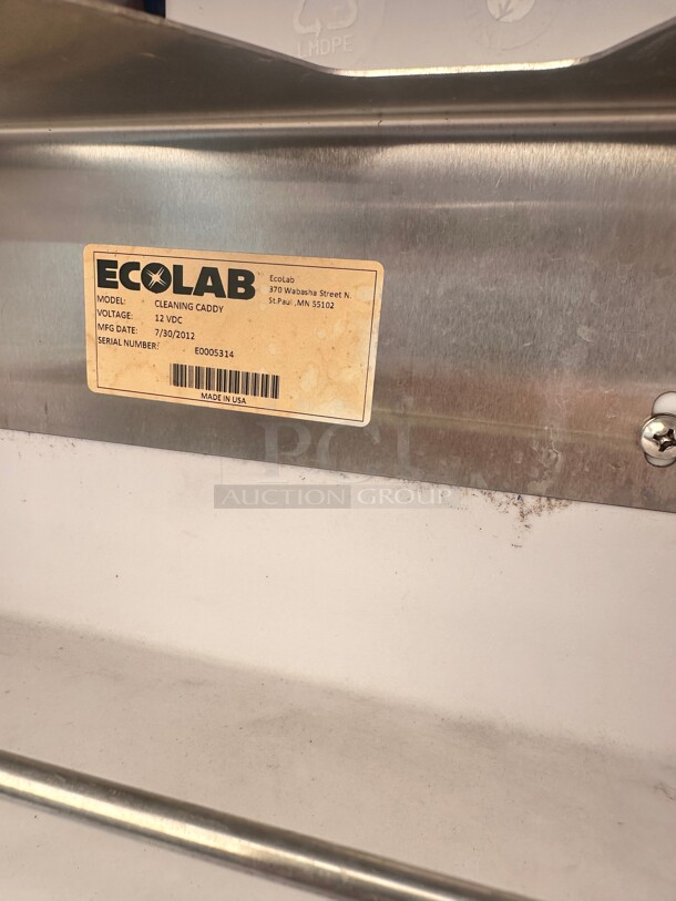 Ecolab Cleaning Caddy w/Wet Vac 115 Volt Working - Image 8 of 10