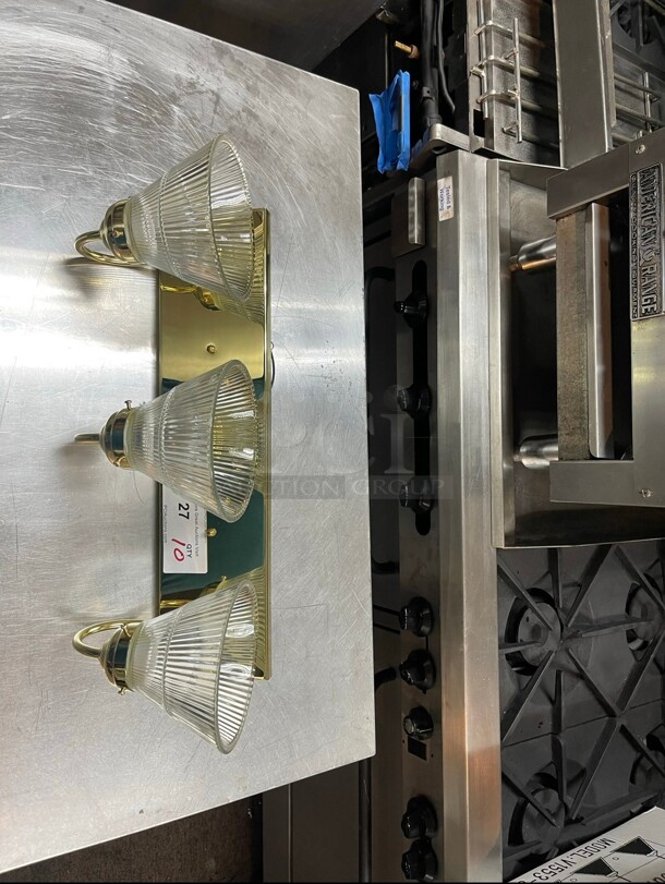 New In Box D.M. Technologies Gold Madeleine 3 Light Light Sconces - Image 7 of 7