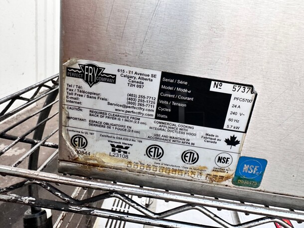 Perfect Fry PFC5700 Commercial Ventless Countertop Deep Fryer - 208V, 5.7 kW 1 Phase Tested and Working - Image 8 of 11