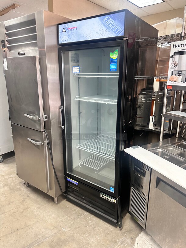 Excellent Condition Everest EMGR24B 28" One Section Glass Door Merchandiser - (1) Right Hinge Door, Black, 115v Tested and Working! - Image 7 of 9