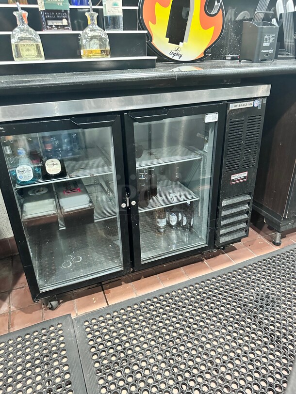 Late Model Beverage Air BB48GY-1-B-27 48 inch Bar Refrigerator - 2 Swinging Glass Doors, Black, 115v Wokring - Image 7 of 9