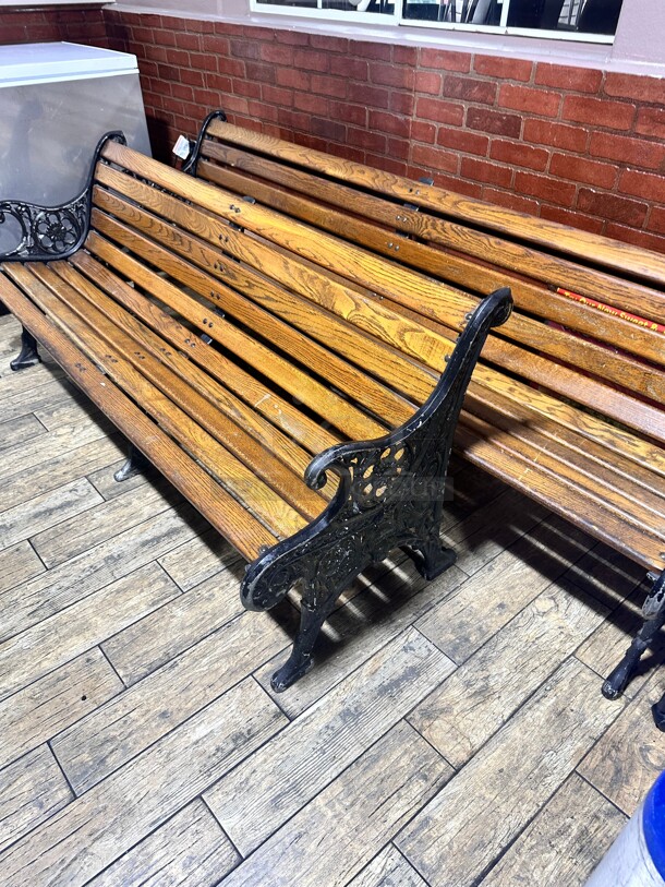 Commercial Wood and Metal Benches 
7 feet
5 feet - Image 6 of 7