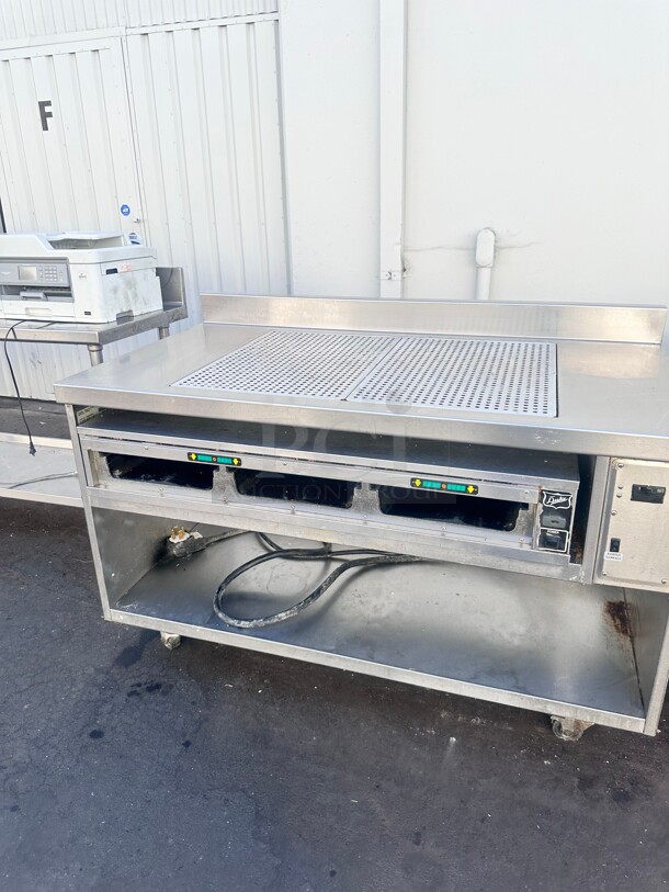Duke F160 Pass-Through 60" Commercial Food Warmer With Warmer Table Top  220 Volt Working - Image 1 of 8
