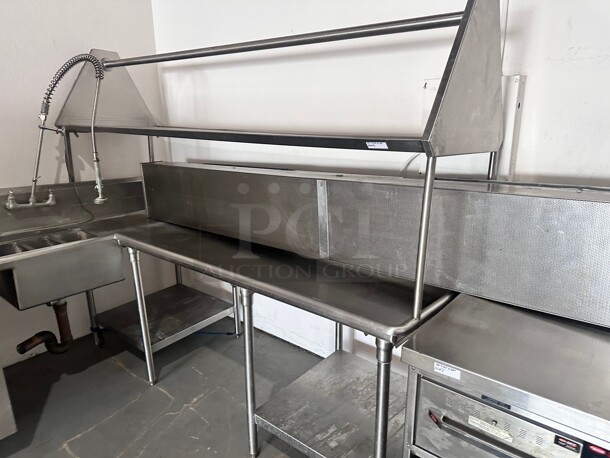 Commercial Stainless Steel Dishwasher Table with  Sink 
94x32x78 - Image 7 of 8