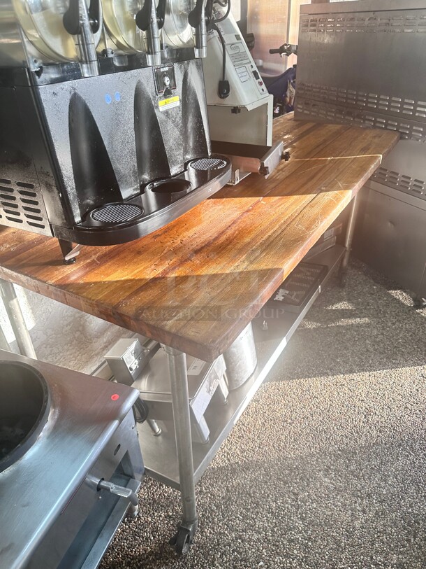 John Boos & Co.  Wood Top Work Table with Stainless Steel Base and Adjustable Undershelf - 36 inch x 72 inch NSF - Image 6 of 6