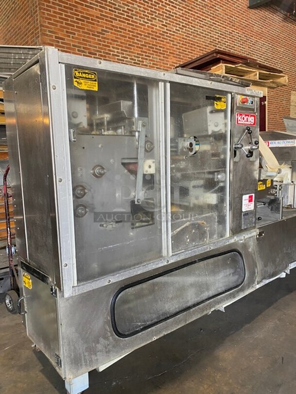 SWEET! KONIG Maschinen/RHEON Commercial Floor Style Stress Free Mass Production BUN ROLL LINE! Up To 4000 PCS Per Hour/Rounded, Stamped, Oval or Folded and Long-Rolled! Model Brotchenanlage/Roll Plant GS USA K2 Serial 3160052! With Rheon Full Line Dough Sheeter WIth Hopper! On Commercial Casters! - Image 6 of 12