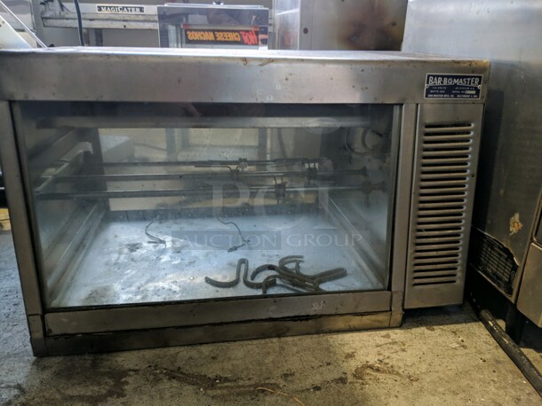 BarBQMaster Stainless Steel Commercial Countertop Electric Powered Rotisserie Oven. 115 Volts, 1 Phase. 35x18x18