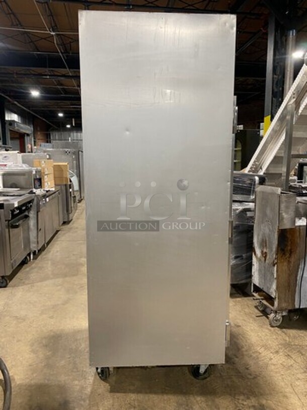 COOL! Traulsen Commercial Single Door Reach In Cooler Merchandiser! With View Through Door! Racks! All Stainless Steel! On Casters! Model: G11011 SN: T23758E06 115V 60HZ 1 Phase - Image 3 of 9