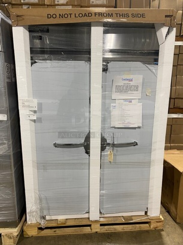 AMAZING! BRAND NEW! Continental Commercial 2 Door Reach In Refrigerator! With Poly Coated Racks! All Stainless Steel! Model: 2RN 115V 60HZ 1 Phase - Image 1 of 8