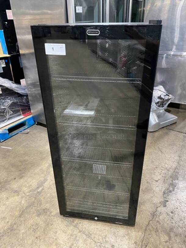 NEW! OUT OF THE BOX! SCRATCH-N-DENT! Whynter Single Door Wine Bottle Cooler/Chiller! With View Through Door! With Racks! 34 Wine Bottle Capacity! Model: FWC1201BB 115V - Image 1 of 9