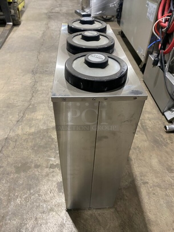 San Jamar Commercial 3 Well EZ FIT Cup Dispenser! All Stainless Steel Body! - Image 2 of 6