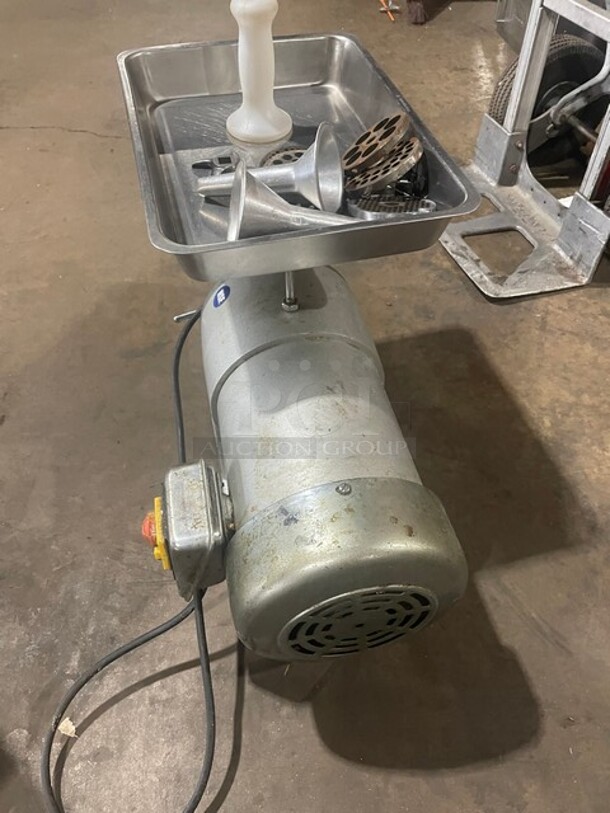 Thunderbird Commercial Countertop Heavy Duty Met Grinder/Food Chopper! All Stainless Steel! With Attachments! Model TB400E Serial 0602442! 115V! WORKING WHEN REMOVED! - Image 3 of 9