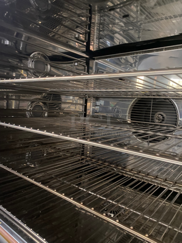 NICE! Blodgett Commercial Natural Gas Powered Double Deck Convection Oven! With View Through Doors! Metal Oven Racks! All Stainless Steel! On Casters! 2x Your Bid Makes One Unit! Model: BCX14G/AA SN: 092110JU025T - Image 6 of 12