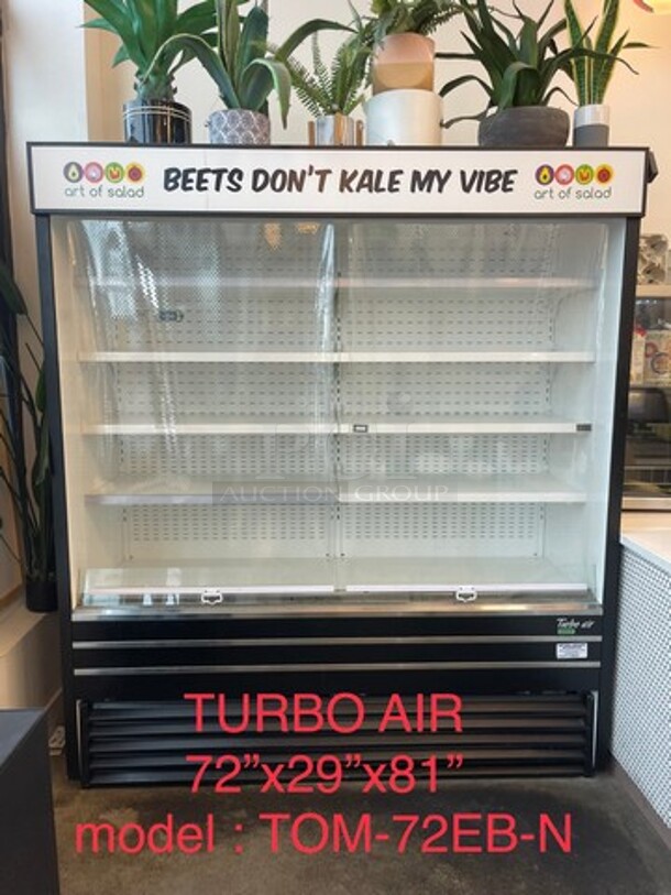 LATE MODEL! 2018 Turbo Air Commercial Refrigerated Grab-N-Go Open Case Merchandiser! POWERS ON, DOES NOT GO DOWN TO TEMP! Model: TOM72EBN SN: H2T2E72D6008 220V 60HZ 1 Phase