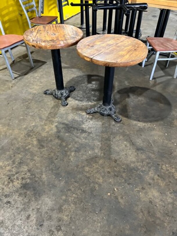 WOW! Solid Wood 24" Round Dining Table! With Black Pedestal Base! 2x Your Bid! - Image 2 of 3
