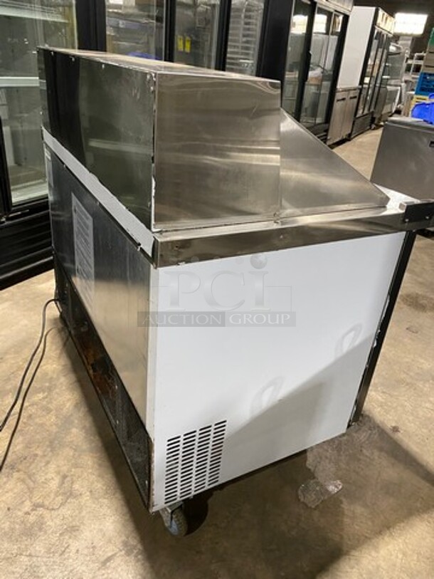 LATE MODEL! 2019 Commercial Refrigerated Sandwich Prep Table! With 2 Door Underneath Storage Space! Poly Coated Racks! All Stainless Steel! On Casters! Model: 48SPM 115V SN: 1119NARE0441 115V - Image 4 of 10