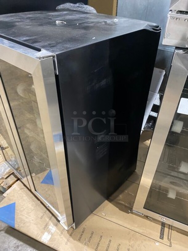 NEW! OUT OF THE BOX! SCRATCH-N-DENT! Whynter French Door Dual Zone Wine And Beer Can Cooler! With Through Doors! Wooden Wine Racks And Metal Racks! 20 Wine Bottle 60 Beer Can Capacity! Model: BWB2060FDS 115V - Image 2 of 10